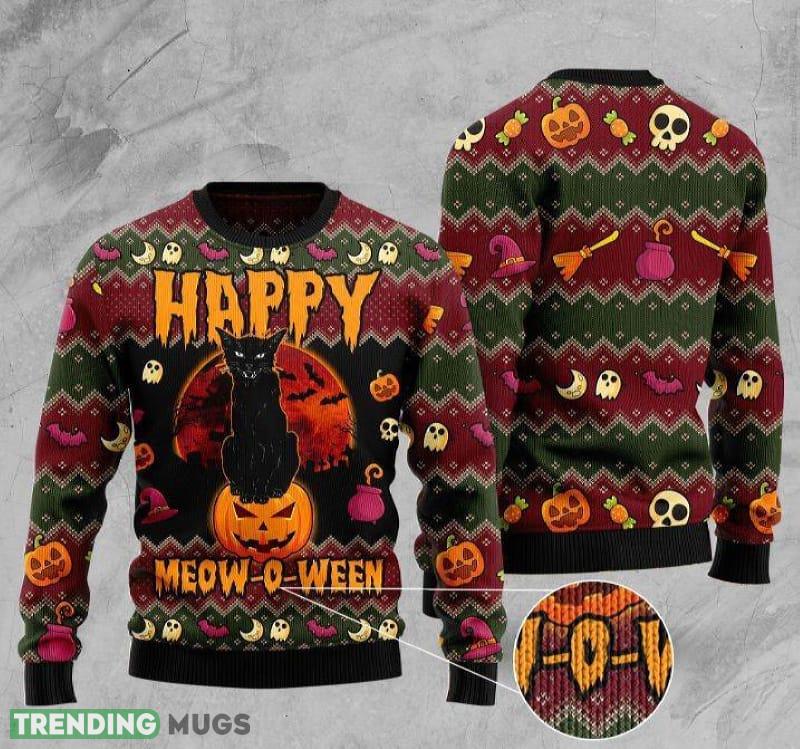 Halloween Happy Cat Ugly Christmas Sweater Gift For Men Women - Halloween Happy Cat Ugly Christmas Sweater For Men & Women Adult - Christmas Gifts_2 Halloween Happy Cat Ugly Christmas Sweater Gift For Men Women - Halloween Happy Cat Ugly Christmas Sweater For Men & Women Adult - Christmas Gifts_2