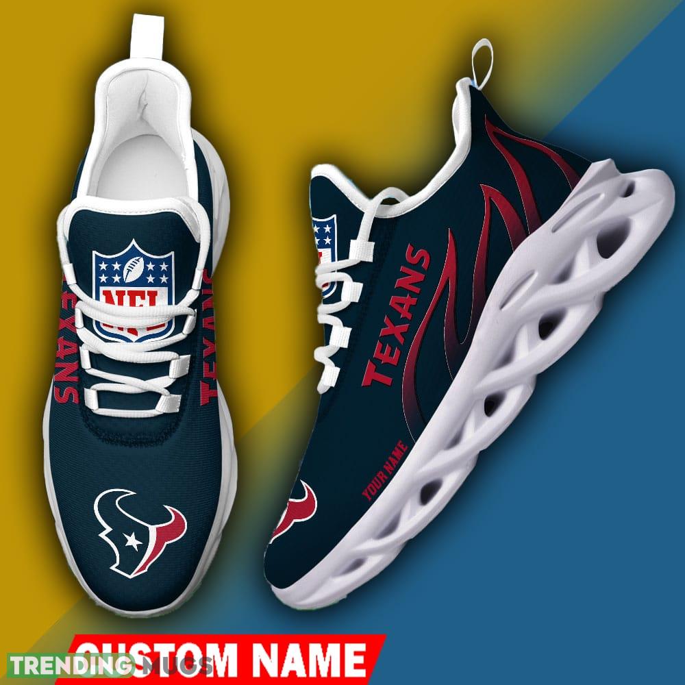 Houston Texans Custom Name NFL Logo Flame Max Soul Shoes For Men Women Max Soul Houston Texans Custom Name NFL Logo Flame Max Soul Shoes For Men Women Max Soul
