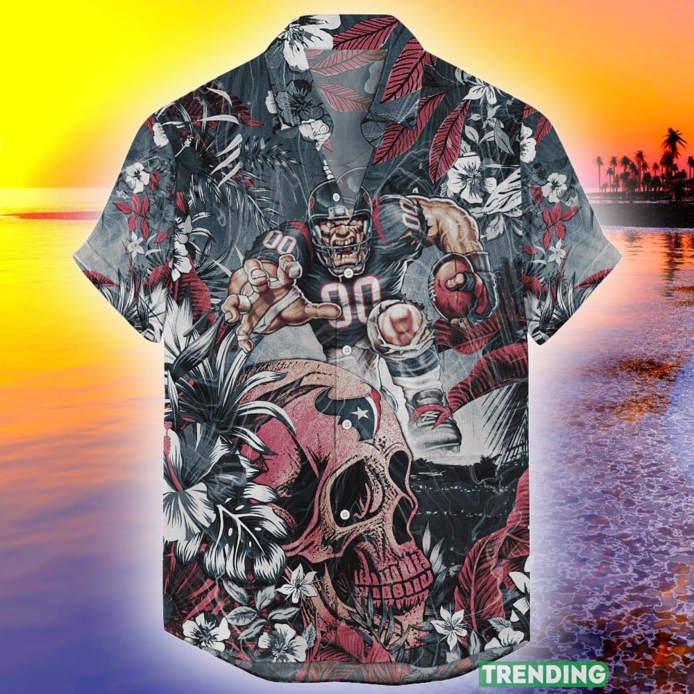 Houston Texans Tropical Skull NFL Design 4 Beach Hawaiian Shirt Men And Women For Fans Gift - Houston Texans Hawaiian Tropical Skull NFL 2023_1 Houston Texans Tropical Skull NFL Design 4 Beach Hawaiian Shirt Men And Women For Fans Gift - Houston Texans Hawaiian Tropical Skull NFL 2023_1