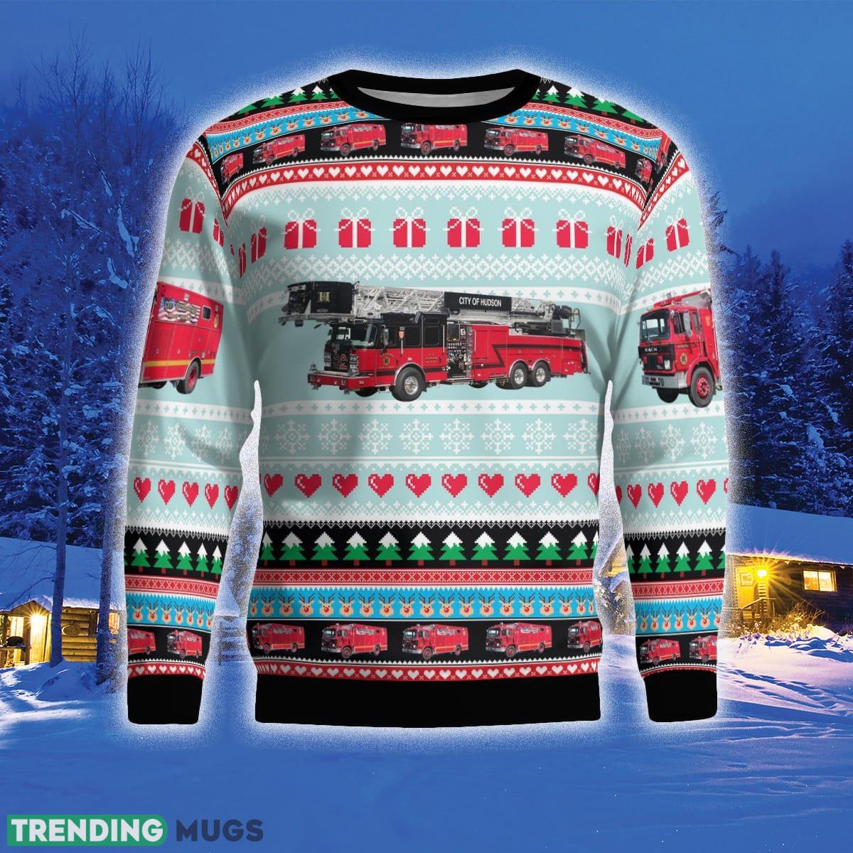 Hudson New York City of Hudson Fire Department 3D Sweater Style 5 Gift For Ugly Christmas 3D Sweater Hudson New York City of Hudson Fire Department 3D Sweater Style 5 Gift For Ugly Christmas 3D Sweater