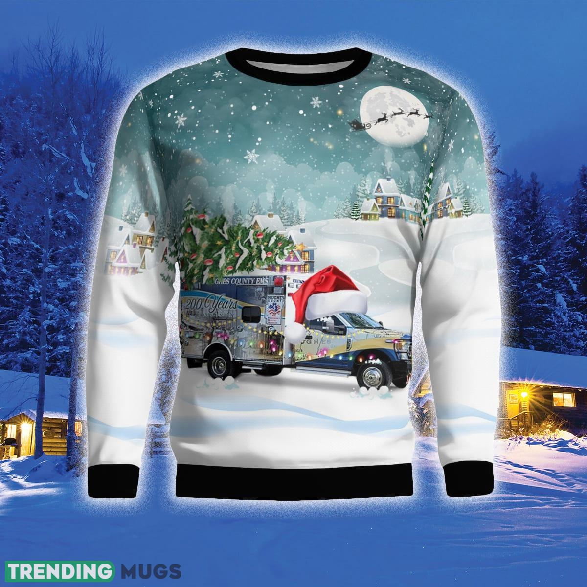 Hughes County Emergency Medical Service 3D Sweater Style 2 Gift For Ugly Christmas 3D Sweater Hughes County Emergency Medical Service 3D Sweater Style 2 Gift For Ugly Christmas 3D Sweater