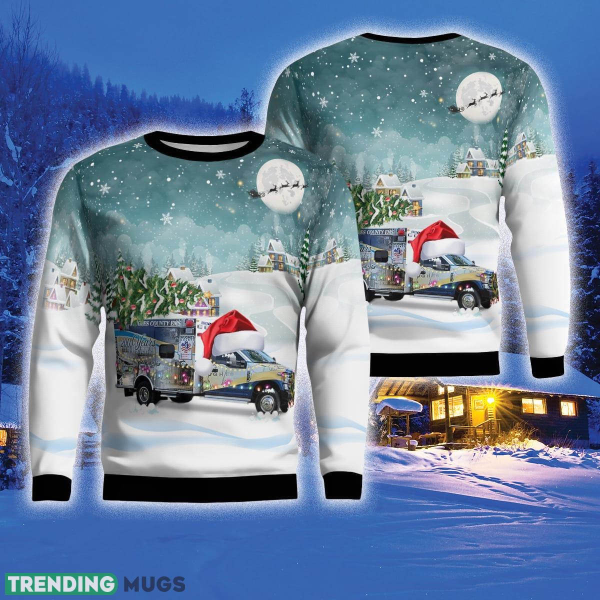 Hughes County Emergency Medical Service 3D Sweater Style 2 Gift For Ugly Christmas - Hughes County Emergency Medical Service Christmas Ugly Sweater_1 Hughes County Emergency Medical Service 3D Sweater Style 2 Gift For Ugly Christmas - Hughes County Emergency Medical Service Christmas Ugly Sweater_1