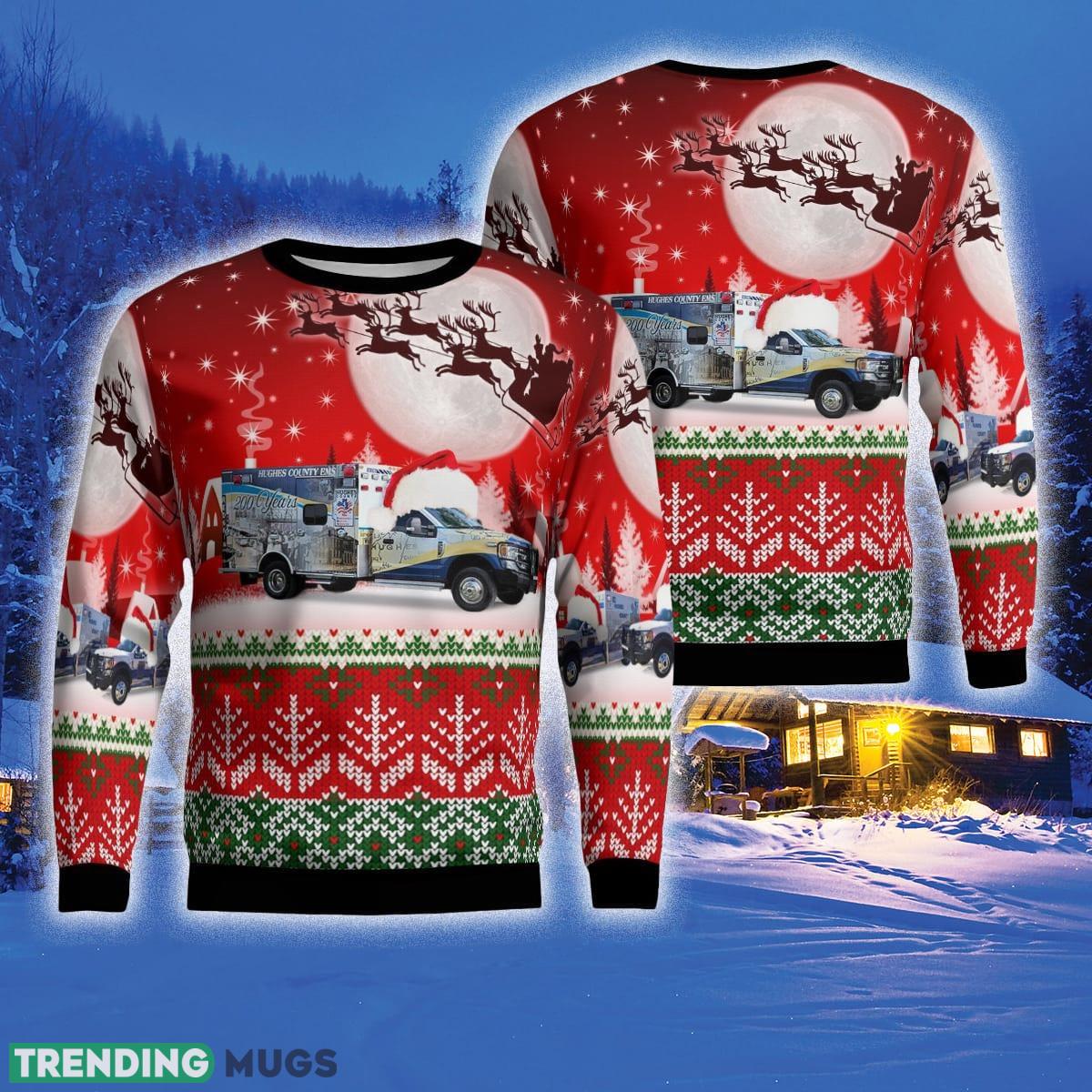 Hughes County Emergency Medical Service 3D Sweater Style 3 Gift For Ugly Christmas - Hughes County Emergency Medical Service Christmas Ugly Sweater_1 Hughes County Emergency Medical Service 3D Sweater Style 3 Gift For Ugly Christmas - Hughes County Emergency Medical Service Christmas Ugly Sweater_1