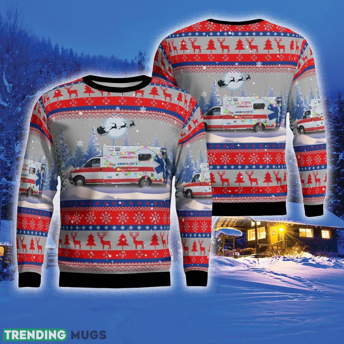 Huntington Massachusetts Hilltown Community Ambulance Association 3D Sweater For Men And Women Gift For Christmas - Huntington, Massachusetts, Hilltown Community Ambulance Association Ugly Sweater_1 Huntington Massachusetts Hilltown Community Ambulance Association 3D Sweater For Men And Women Gift For Christmas - Huntington, Massachusetts, Hilltown Community Ambulance Association Ugly Sweater_1