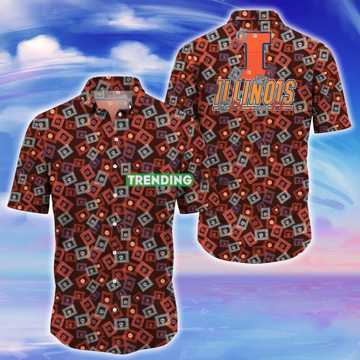 Illinois Fighting Illini Trending Hawaiian Shirt Gift For Men Women Fans Product Photo 1
