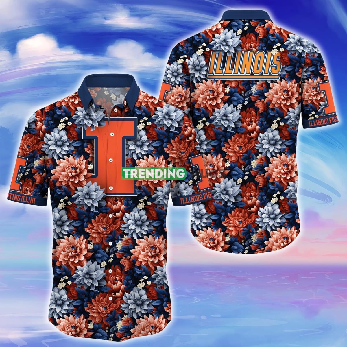 Illinois Fighting Illini Trending Hawaiian Shirt Great Gift For Fans Product Photo 1