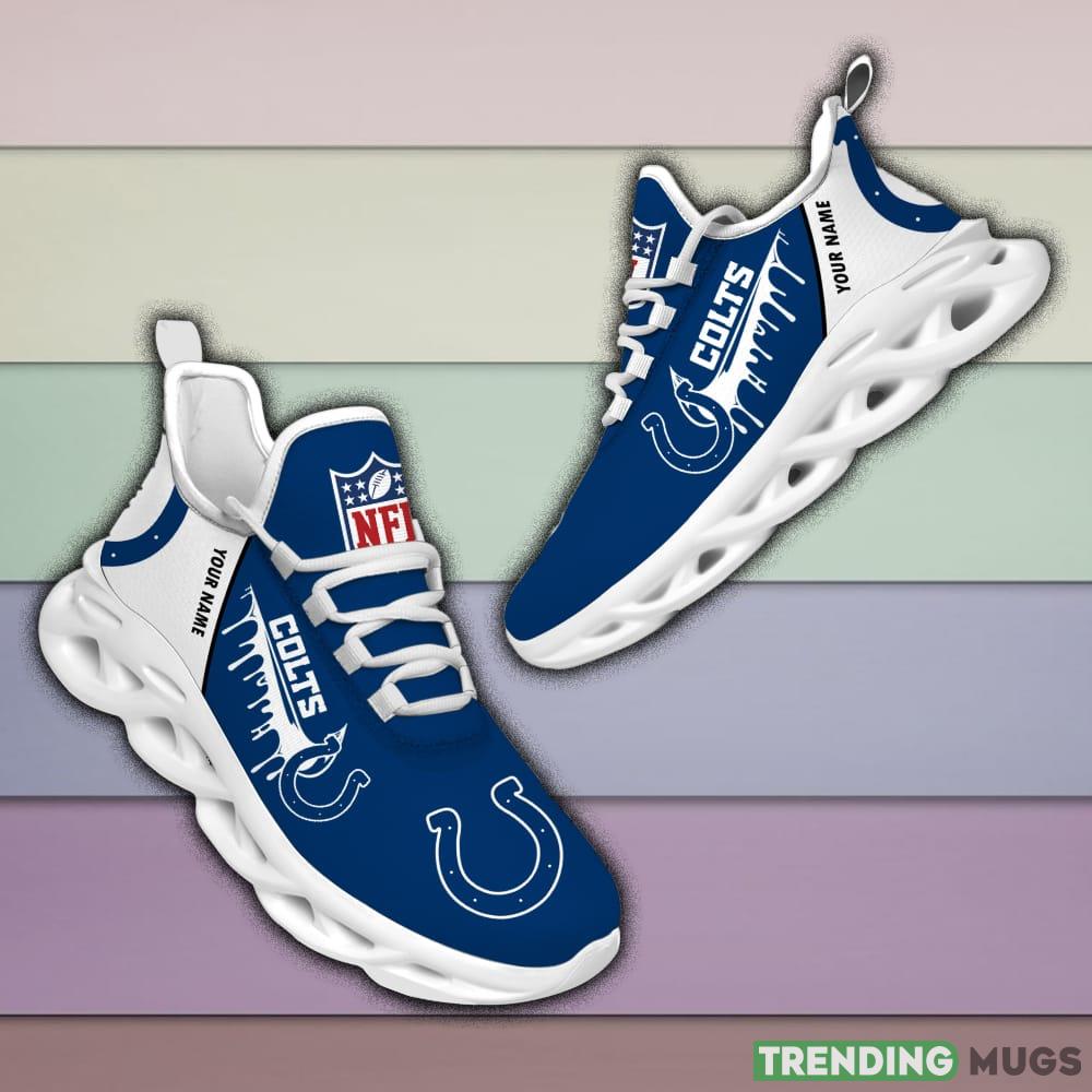 Indianapolis Colts Drip Logo NFL Max Soul Shoes Custom Name For Men And Women Running Sneakers Max Soul Indianapolis Colts Drip Logo NFL Max Soul Shoes Custom Name For Men And Women Running Sneakers Max Soul