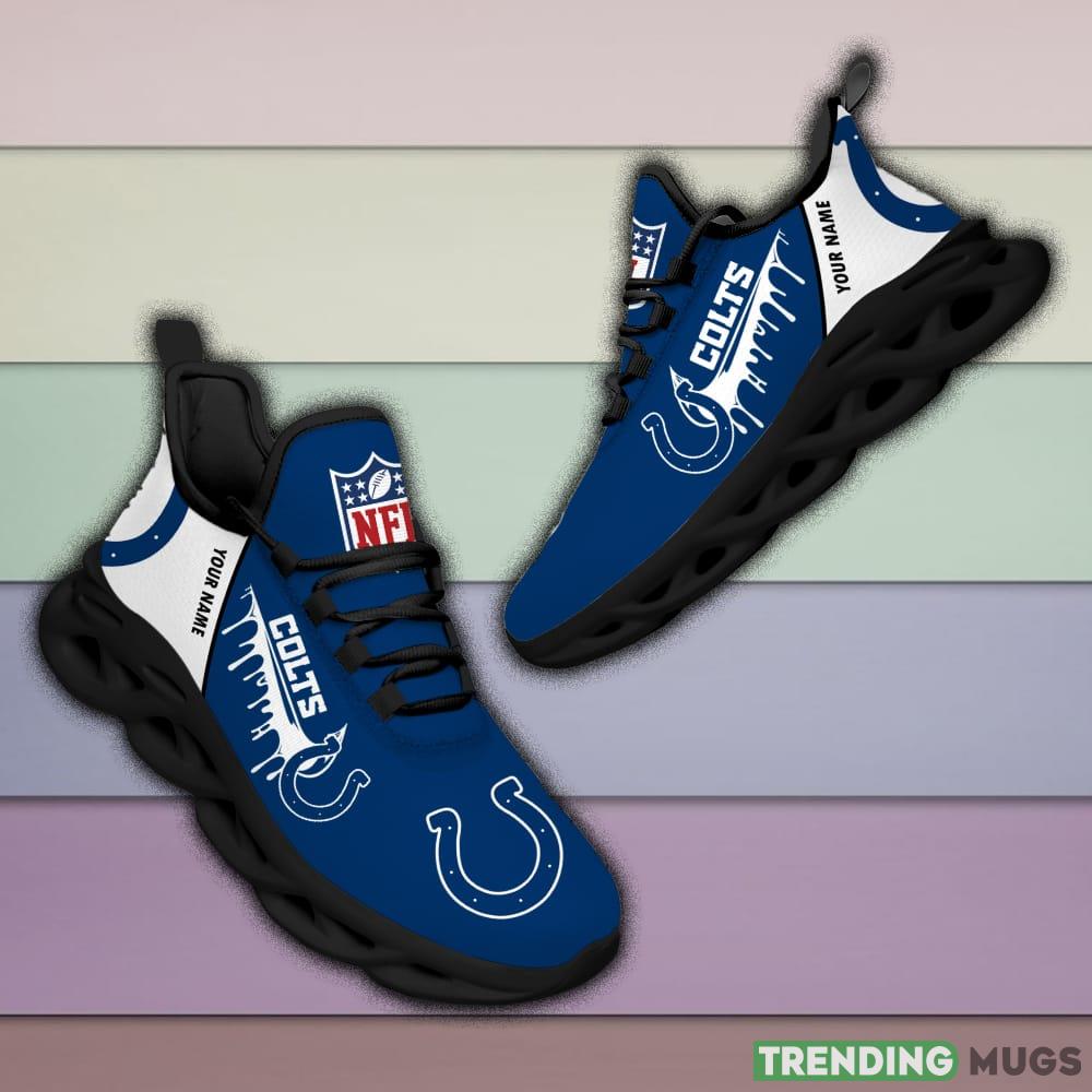 Indianapolis Colts Drip Logo NFL Max Soul Shoes Custom Name For Men And Women Running Sneakers Max Soul Indianapolis Colts Drip Logo NFL Max Soul Shoes Custom Name For Men And Women Running Sneakers Max Soul
