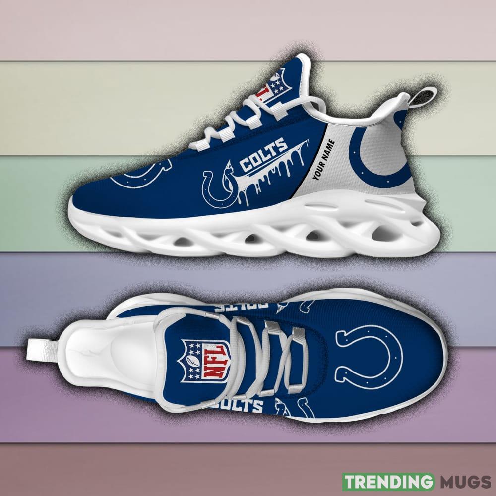 Indianapolis Colts Drip Logo NFL Max Soul Shoes Custom Name For Men And Women Running Sneakers Max Soul Indianapolis Colts Drip Logo NFL Max Soul Shoes Custom Name For Men And Women Running Sneakers Max Soul