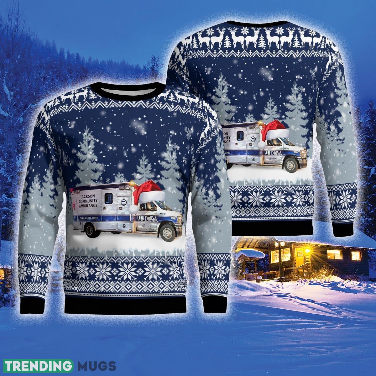 Jackson Michigan Jackson Community Ambulance 3D Sweater Style 8 Gift For Ugly Christmas - Jackson, Michigan, Jackson Community Ambulance Ugly Sweater_1 Jackson Michigan Jackson Community Ambulance 3D Sweater Style 8 Gift For Ugly Christmas - Jackson, Michigan, Jackson Community Ambulance Ugly Sweater_1