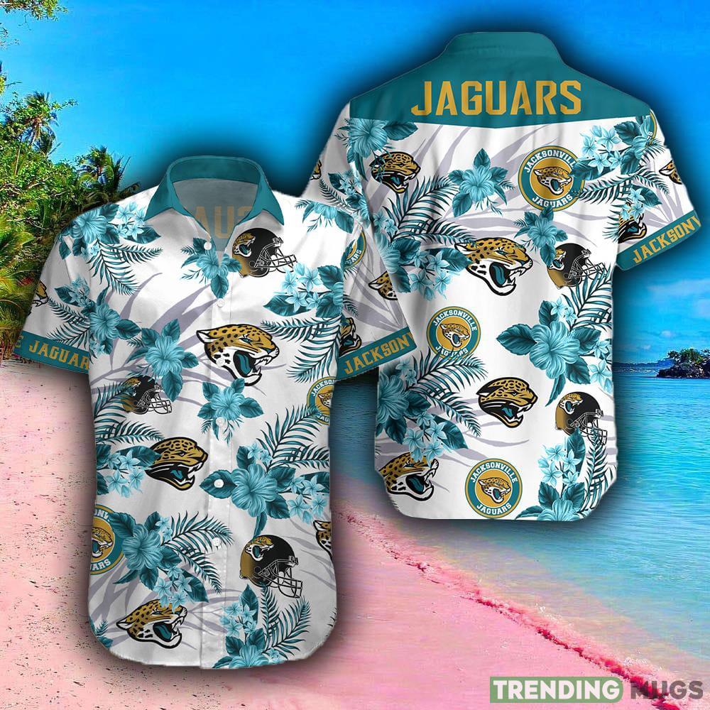 Jacksonville Jaguars NFL Design 5 Beach Hawaiian Shirt Men And Women For Fans Gift - Jacksonville Jaguars NFL Floral Hawaii Shirt_1 Jacksonville Jaguars NFL Design 5 Beach Hawaiian Shirt Men And Women For Fans Gift - Jacksonville Jaguars NFL Floral Hawaii Shirt_1