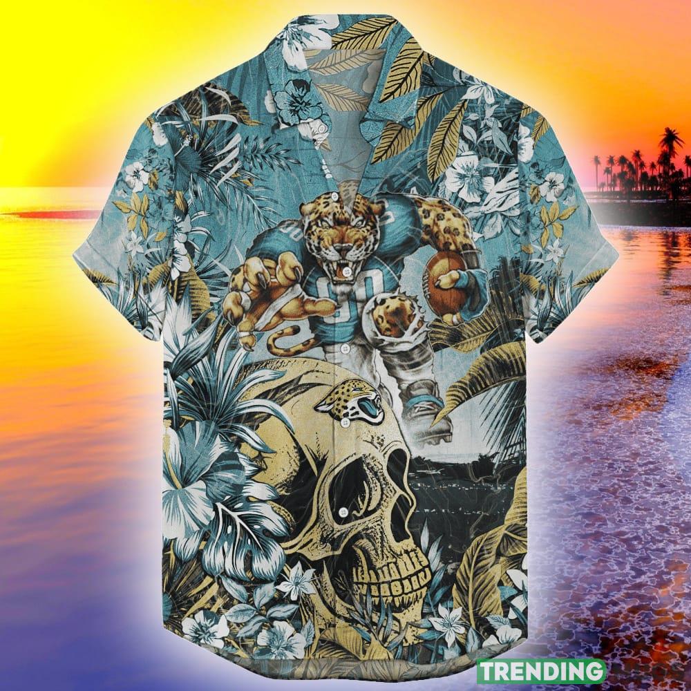 Jacksonville Jaguars Tropical Skull NFL Design 6 Beach Hawaiian Shirt Men And Women For Fans Gift - Jacksonville Jaguars Hawaiian Tropical Skull NFL 2023_1 Jacksonville Jaguars Tropical Skull NFL Design 6 Beach Hawaiian Shirt Men And Women For Fans Gift - Jacksonville Jaguars Hawaiian Tropical Skull NFL 2023_1