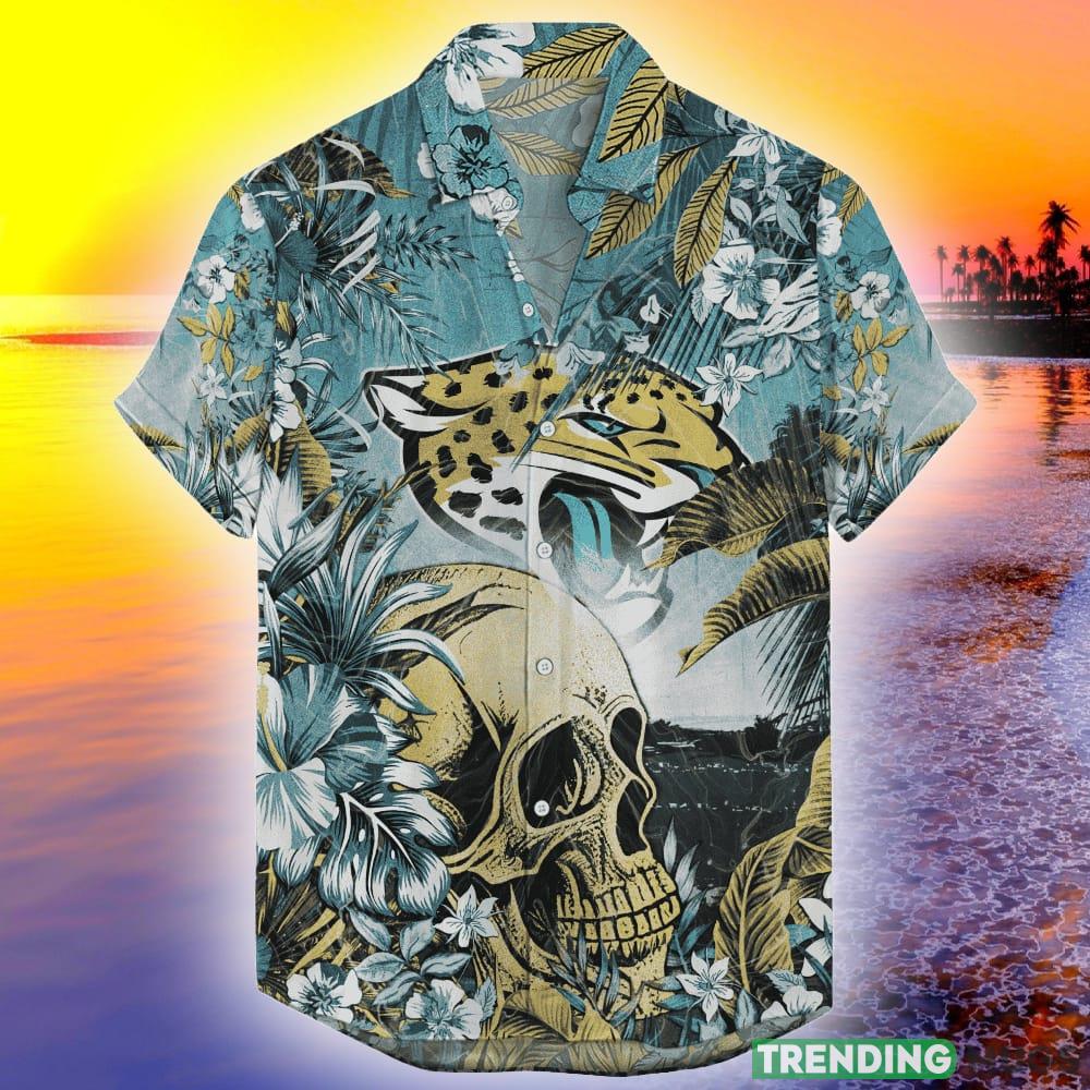 Jacksonville Jaguars Tropical Skull NFL Design 7 Beach Hawaiian Shirt Men And Women For Fans Gift - Jacksonville Jaguars Hawaiian Tropical Skull NFL V2 _1 Jacksonville Jaguars Tropical Skull NFL Design 7 Beach Hawaiian Shirt Men And Women For Fans Gift - Jacksonville Jaguars Hawaiian Tropical Skull NFL V2 _1