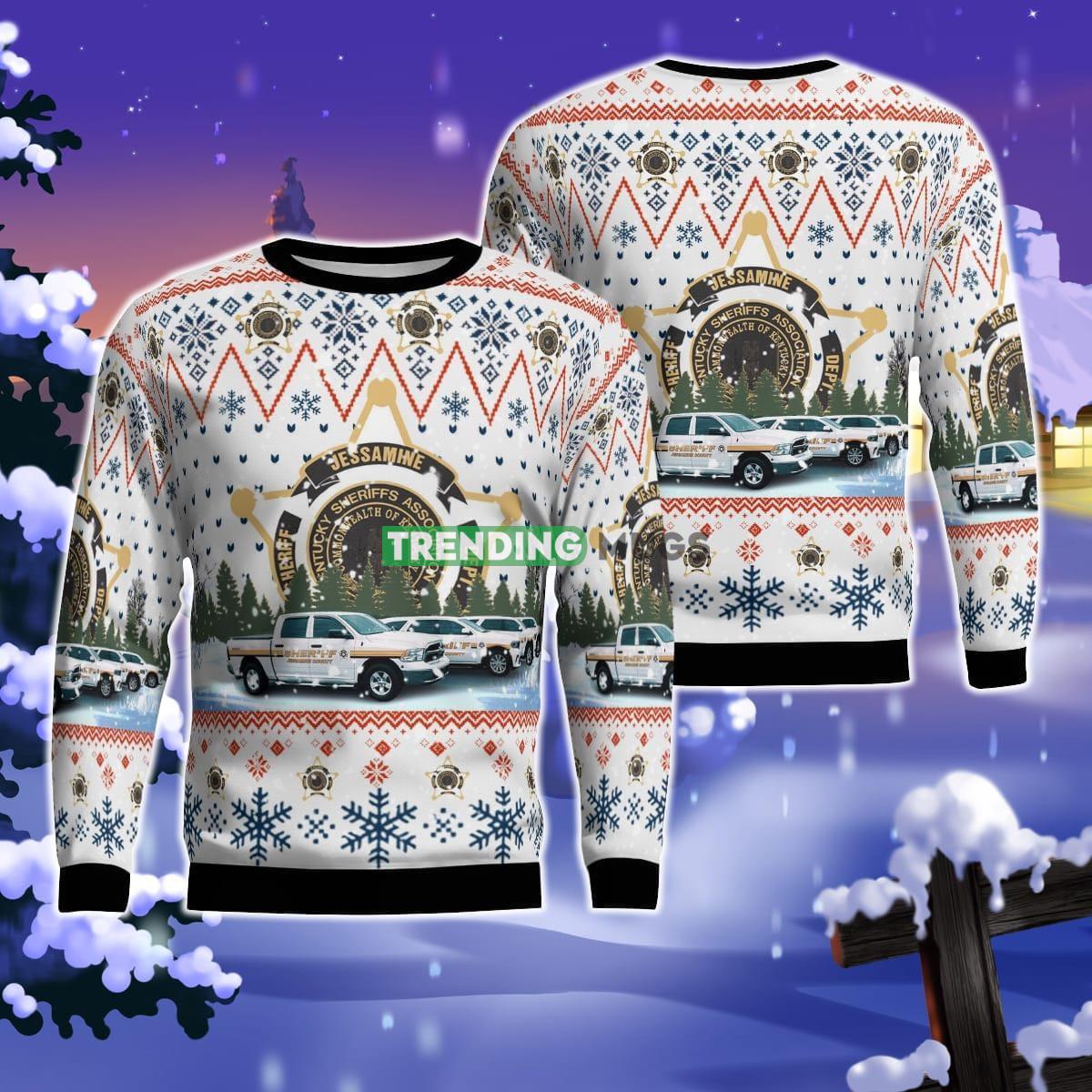 Jessamine County Sheriff, Nicholasville, Kentucky Christmas AOP Ugly Sweater For Men Women Product Photo 1