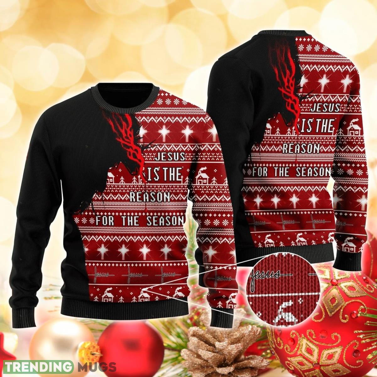 Jesus Is The Reason For The Season 3D Sweater Ugly Christmas Sweater For Men Women Product Photo 1