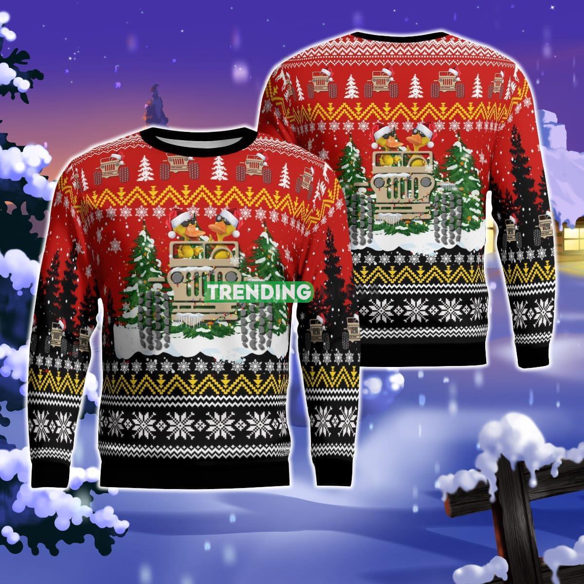 Jp Duck Christmas Christmas AOP Ugly Sweater For Men Women Product Photo 1