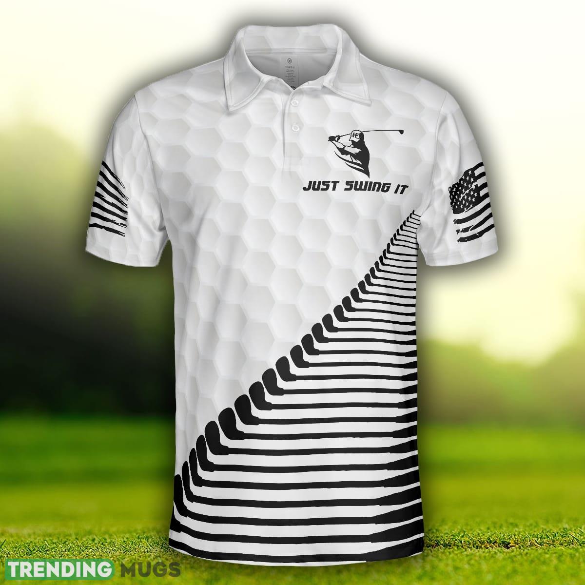 Just Swing It American Golfer, Black And White American Flag Golf Shirt Polo Shirt Polo Shirt Just Swing It American Golfer, Black And White American Flag Golf Shirt Polo Shirt Polo Shirt