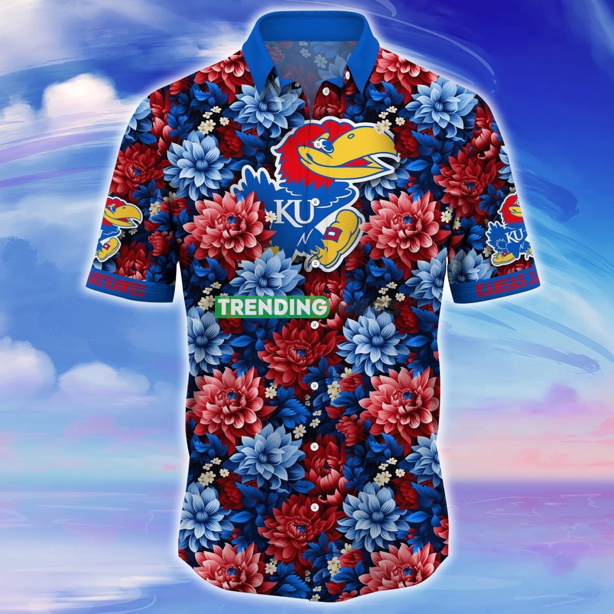Kansas Jayhawks Trending Hawaiian Shirt Great Gift For Fans Hawaiian Shirt Kansas Jayhawks Trending Hawaiian Shirt Great Gift For Fans Hawaiian Shirt