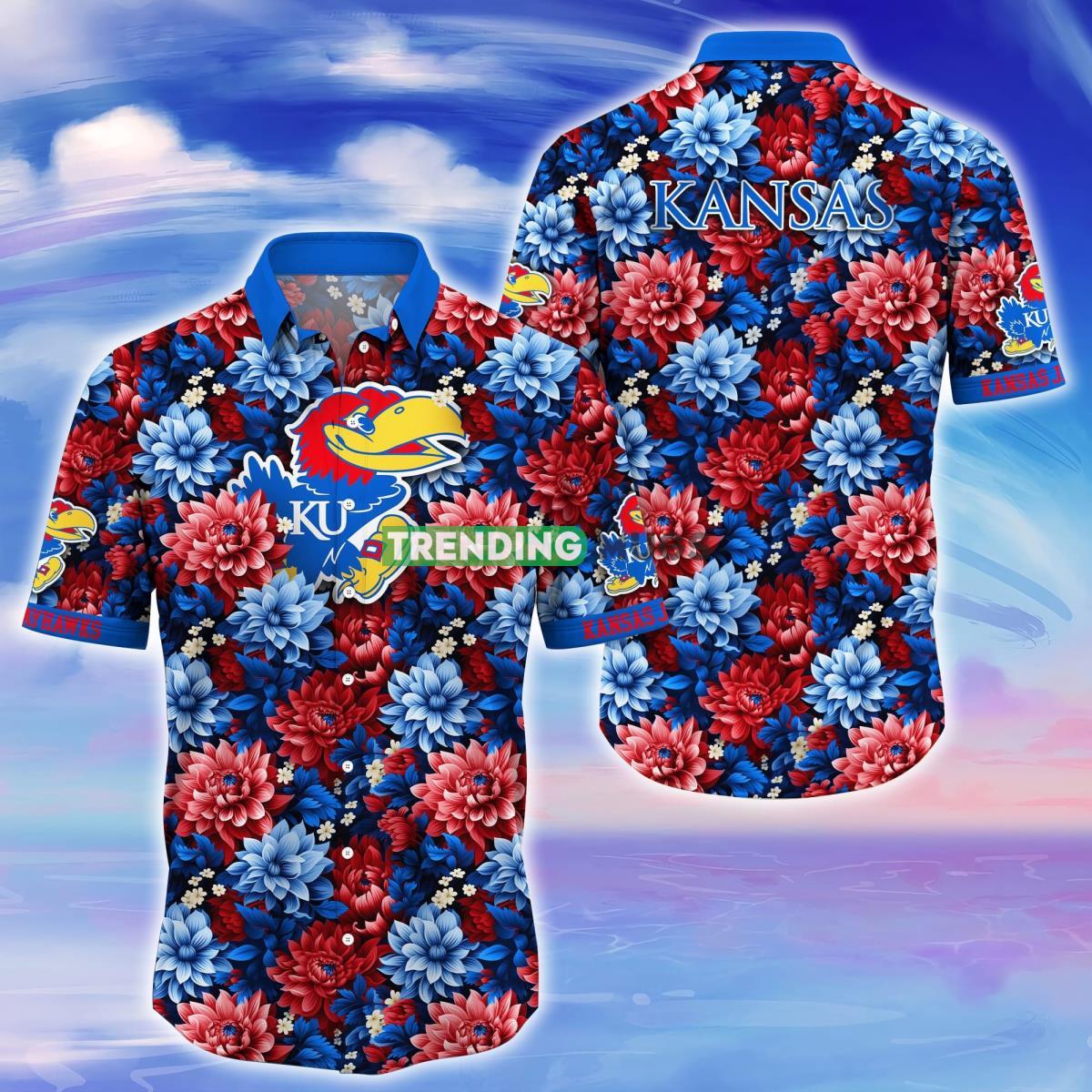 Kansas Jayhawks Trending Hawaiian Shirt Great Gift For Fans Product Photo 1
