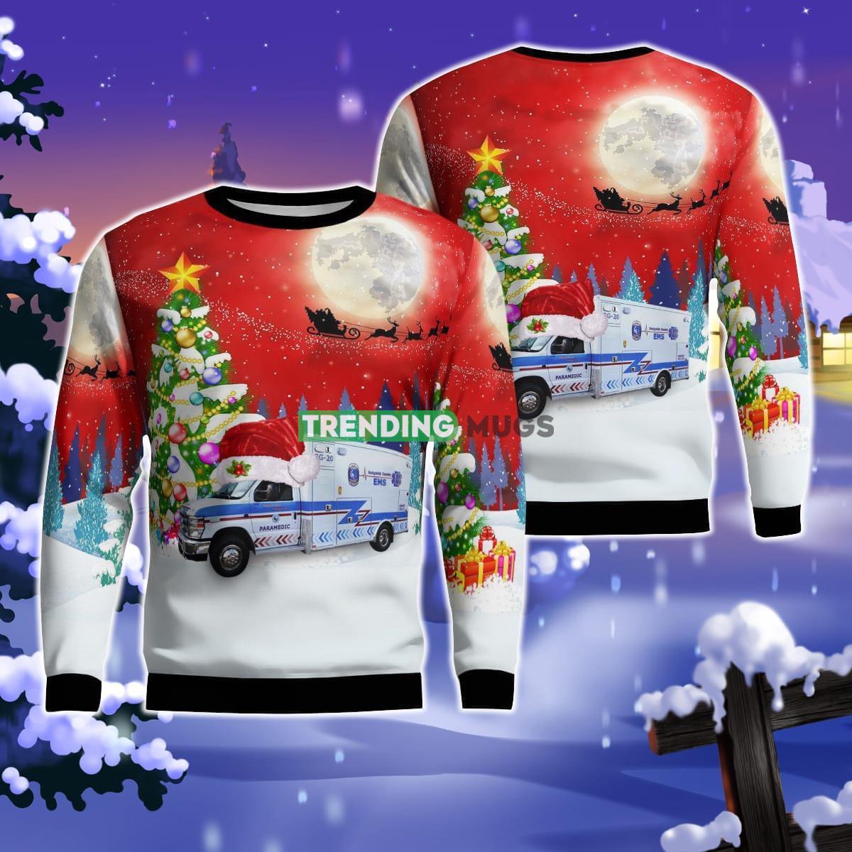 Kansas Sedgwick County EMS Christmas Christmas AOP Ugly Sweater For Men Women Product Photo 1