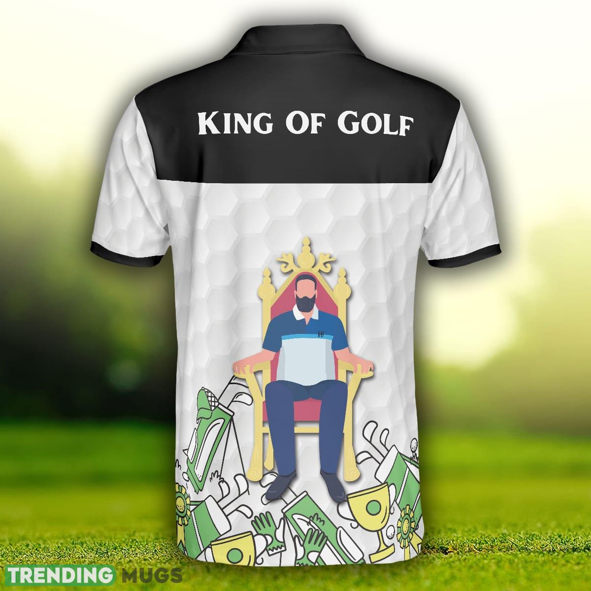 King Of Golf Black And White , Golf Texture Golfer On Throne Polo Shirt For Men And Women Polo Shirt King Of Golf Black And White , Golf Texture Golfer On Throne Polo Shirt For Men And Women Polo Shirt