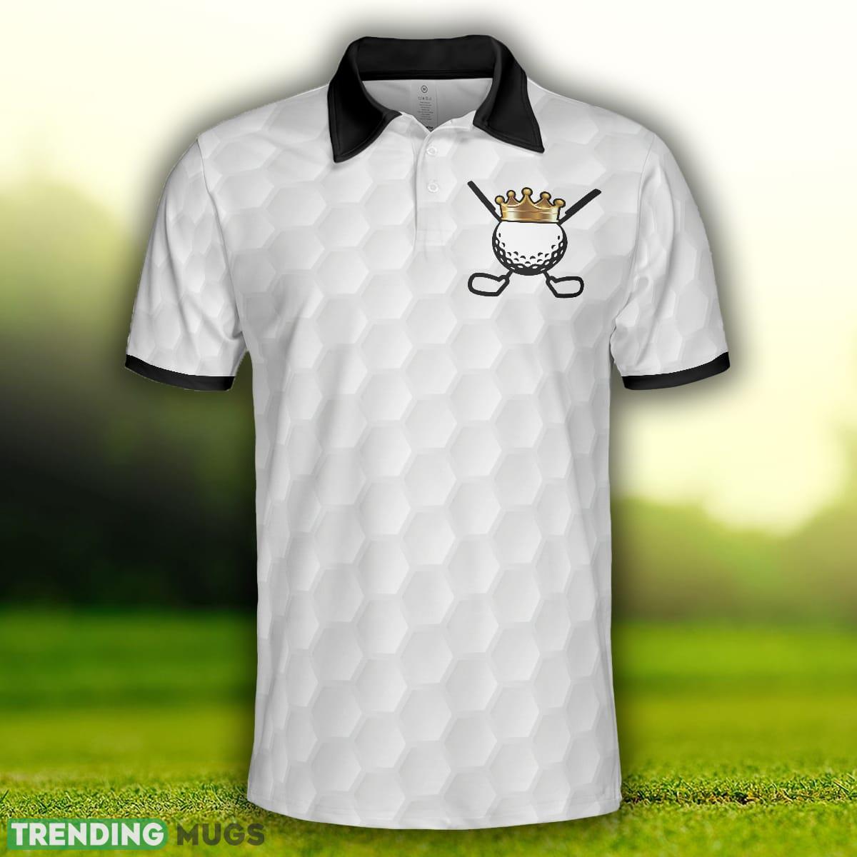 King Of Golf Black And White , Golf Texture Golfer On Throne Polo Shirt For Men And Women Polo Shirt King Of Golf Black And White , Golf Texture Golfer On Throne Polo Shirt For Men And Women Polo Shirt