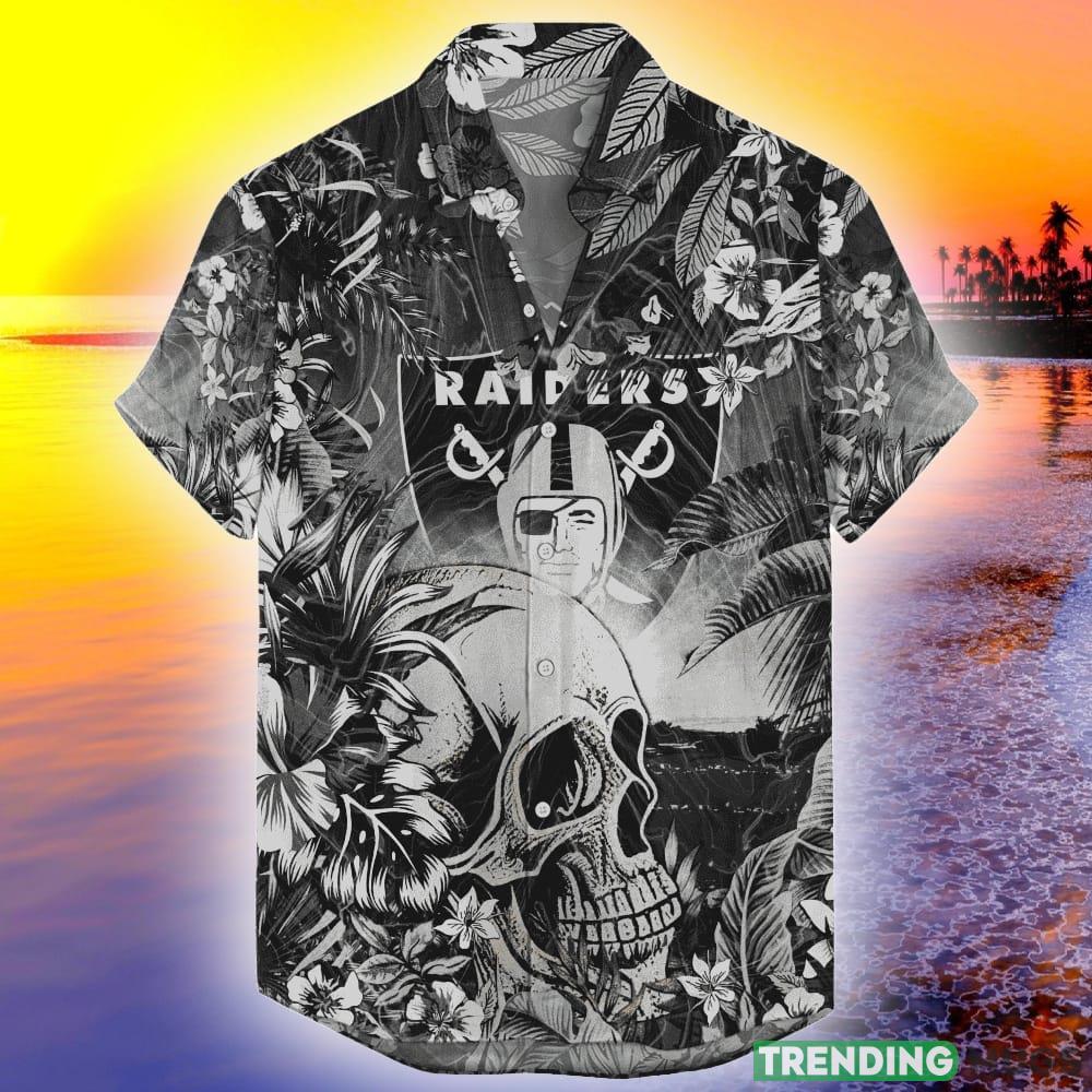 Las Vegas Raiders Tropical Skull NFL Design 9 Beach Hawaiian Shirt Men And Women For Fans Gift - Las Vegas Raiders Hawaiian Tropical Skull NFL V2 _1 Las Vegas Raiders Tropical Skull NFL Design 9 Beach Hawaiian Shirt Men And Women For Fans Gift - Las Vegas Raiders Hawaiian Tropical Skull NFL V2 _1