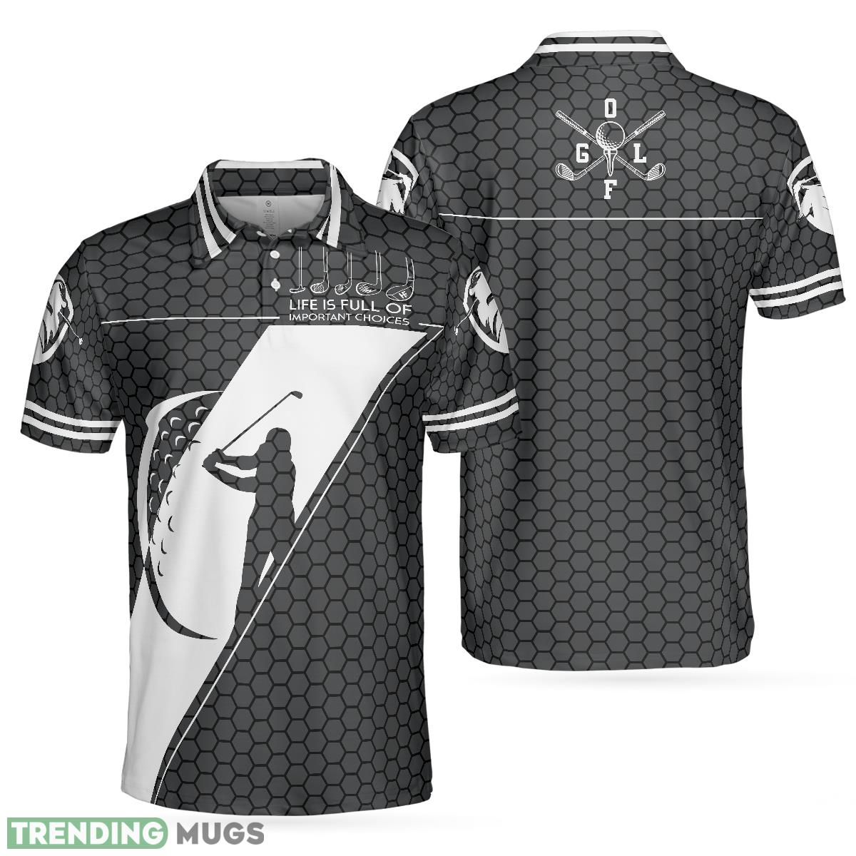 Life Is Full Of Important Choices Golf, Black Golfing Pattern, Best Golf Shirt Polo Shirt - Life Is Full Of Important Choices Golf Polo Shirt, Black Golfing Pattern Polo Shirt, Best Golf Shirt For Men_1