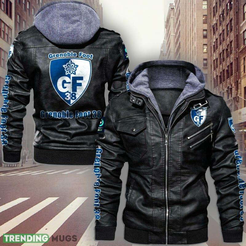 Ligue 2 Grenoble Foot 38 Logo 3 Brown And Black Leather Jacket For Fans - Ligue 2 Grenoble Foot 38 Leather Jacket_1 Ligue 2 Grenoble Foot 38 Logo 3 Brown And Black Leather Jacket For Fans - Ligue 2 Grenoble Foot 38 Leather Jacket_1