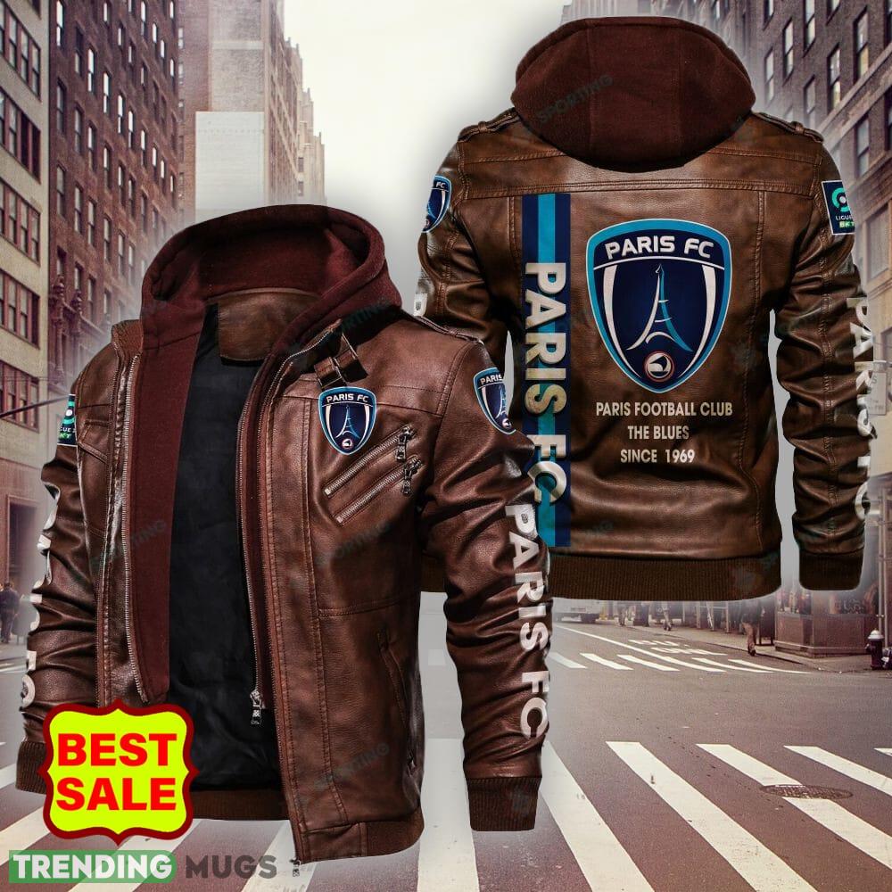 Ligue 2 Paris FC Brown And Black Leather Jacket For Men And Women 2D Leather Jacket Ligue 2 Paris FC Brown And Black Leather Jacket For Men And Women 2D Leather Jacket