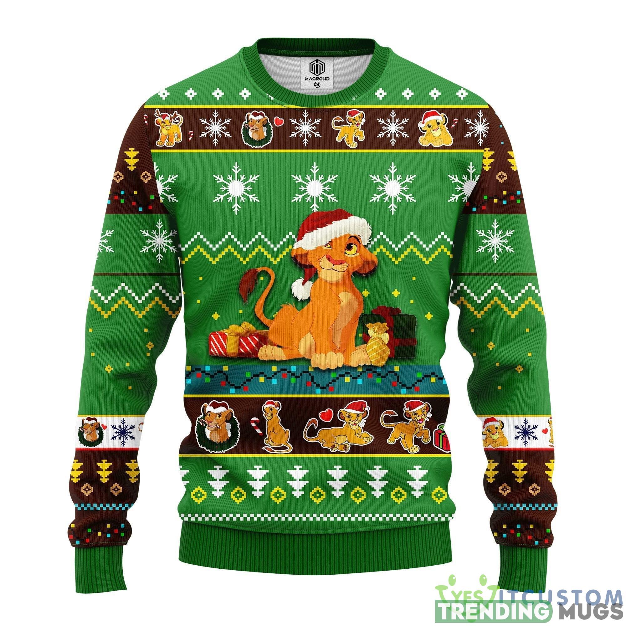 Lion King Simba Green 1 Thanksgiving Women Mens Ugly Christmas Sweater - Lion King Simba Ugly Christmas Sweater Green 1 Amazing Gift Idea Thanksgiving Gift_1