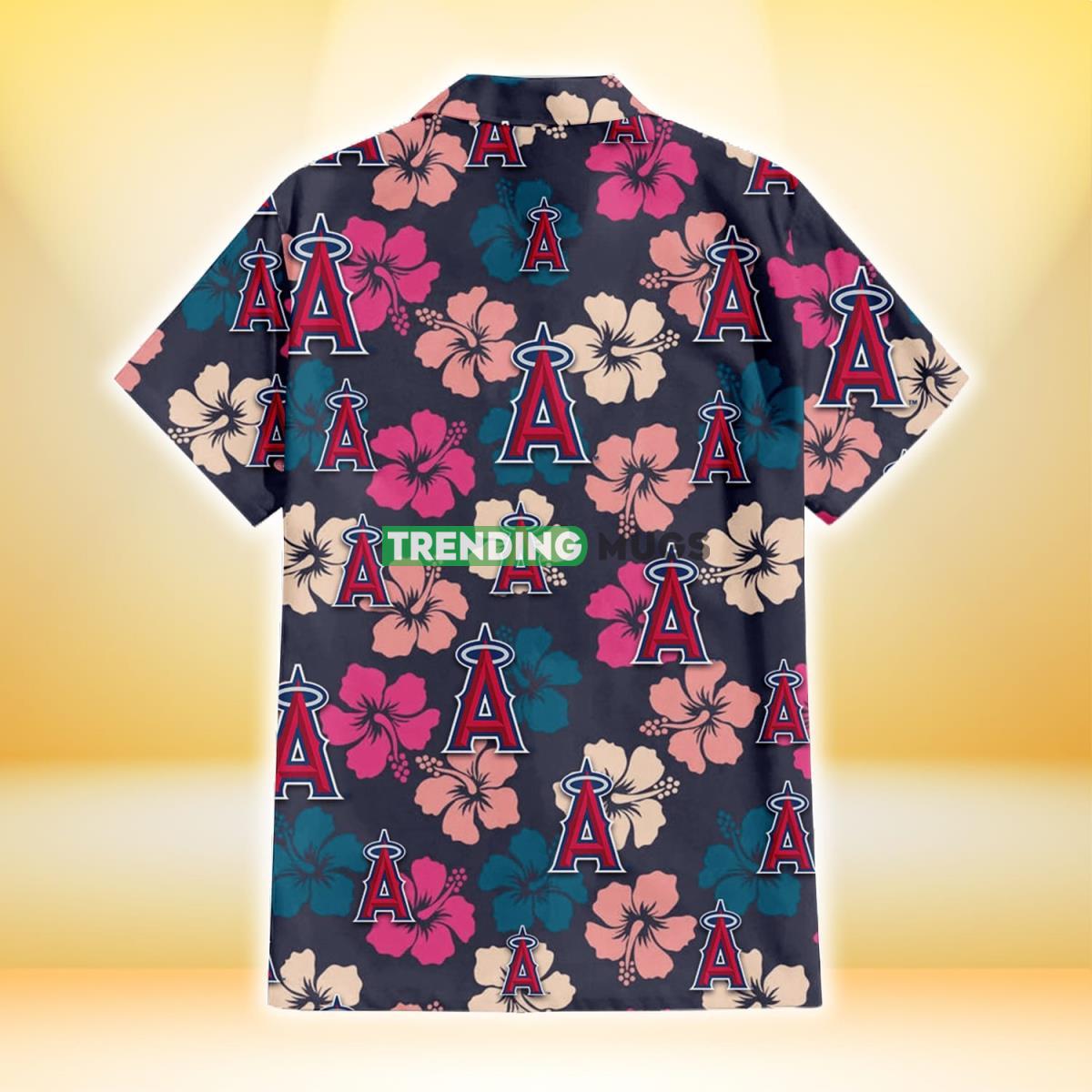 Los Angeles Angels Colorful Hibiscus Black Background 3D Hawaiian Shirt Hawaiian Shirt Los Angeles Angels Colorful Hibiscus Black Background 3D Hawaiian Shirt Hawaiian Shirt