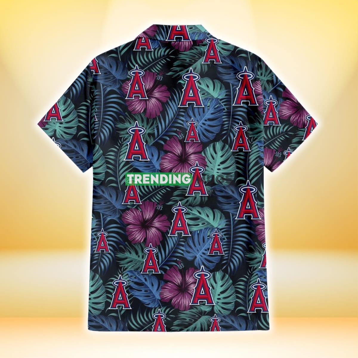 Los Angeles Angels Dark Magenta Green Leaf Black Background 3D Hawaiian Shirt Hawaiian Shirt Los Angeles Angels Dark Magenta Green Leaf Black Background 3D Hawaiian Shirt Hawaiian Shirt
