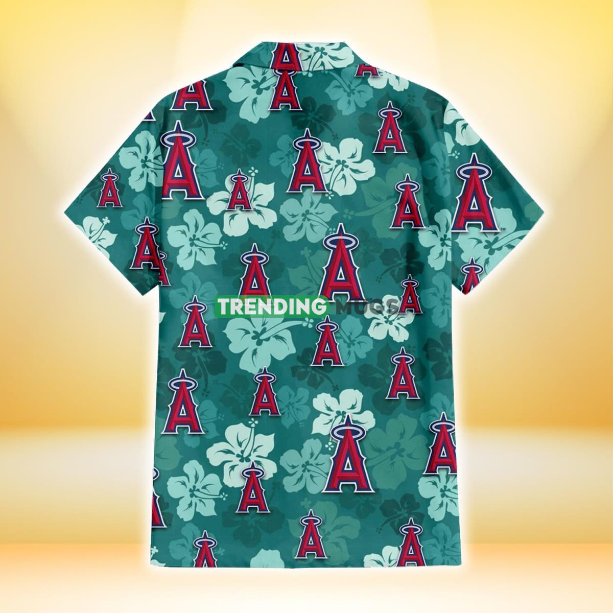 Los Angeles Angels Light Sea Green Hibiscus Green Background 3D Hawaiian Shirt Hawaiian Shirt Los Angeles Angels Light Sea Green Hibiscus Green Background 3D Hawaiian Shirt Hawaiian Shirt