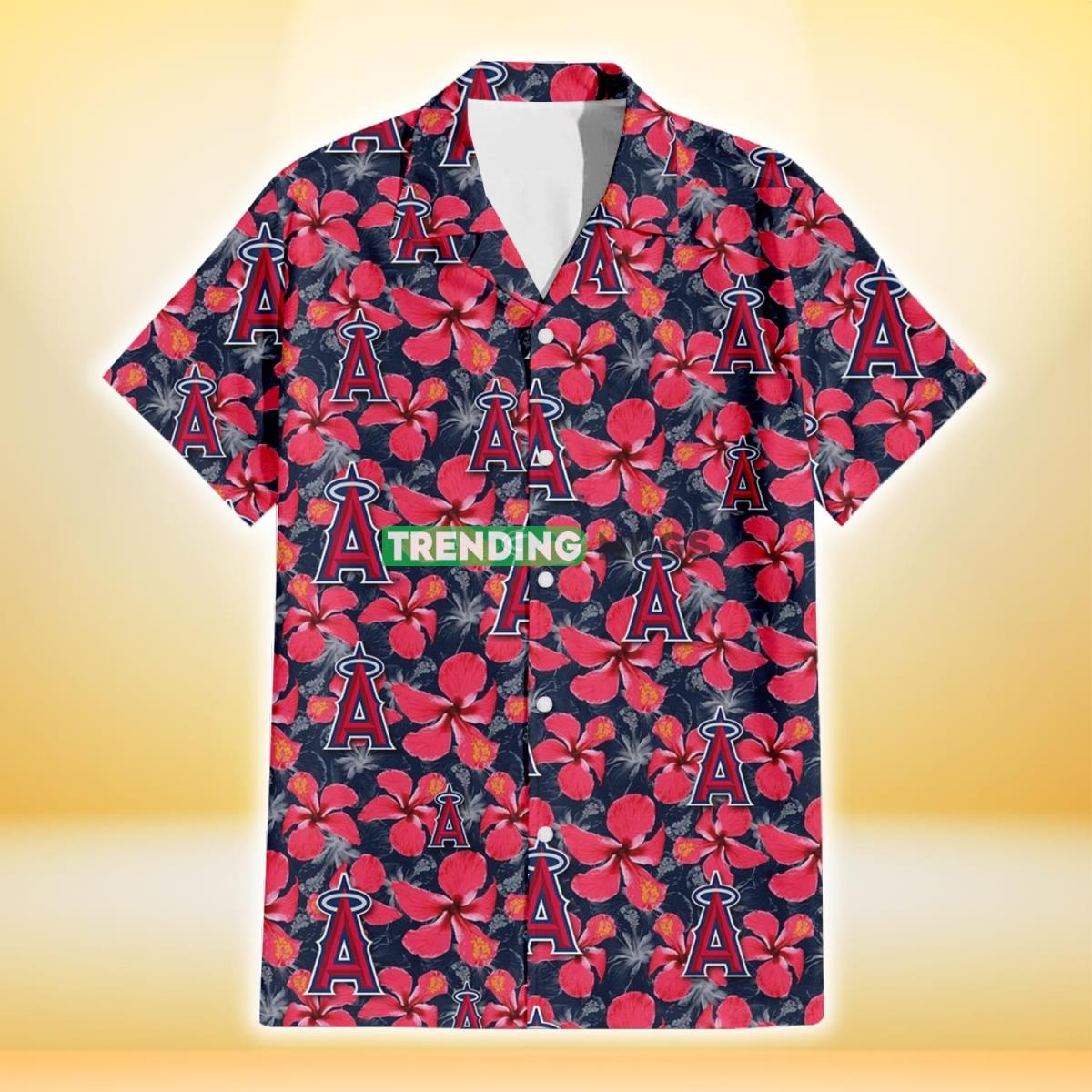 Los Angeles Angels Red Hibiscus Dark Gray Background 3D Hawaiian Shirt Hawaiian Shirt Los Angeles Angels Red Hibiscus Dark Gray Background 3D Hawaiian Shirt Hawaiian Shirt