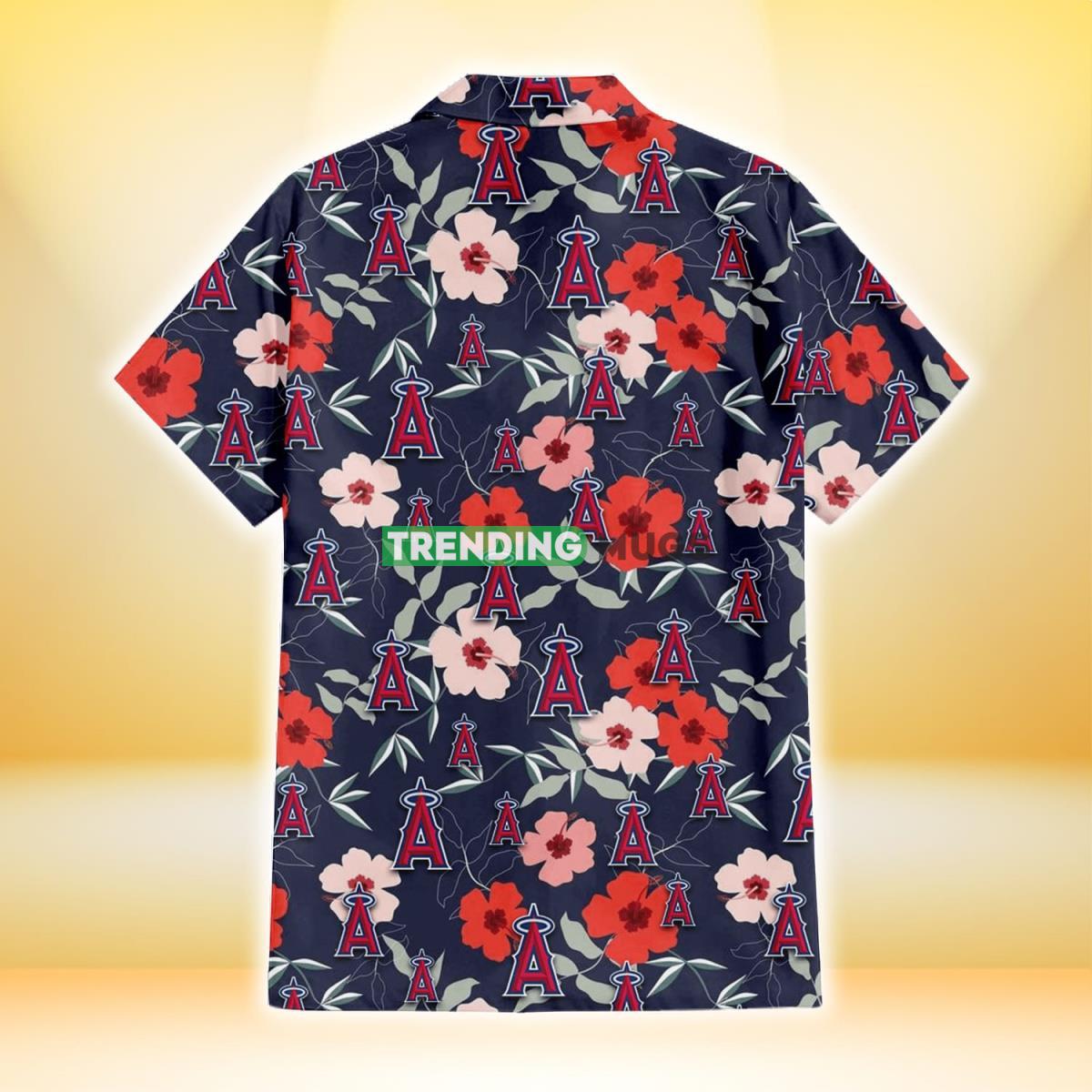 Los Angeles Angels Red Pink White Hibiscus Black Background 3D Hawaiian Shirt Hawaiian Shirt Los Angeles Angels Red Pink White Hibiscus Black Background 3D Hawaiian Shirt Hawaiian Shirt
