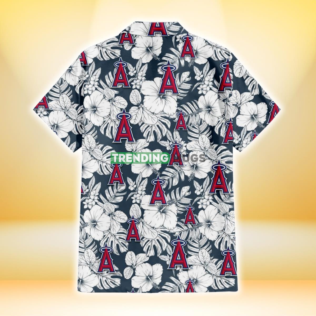 Los Angeles Angels Sketch Hibiscus Leaf Dark Gray Background 3D Hawaiian Shirt Hawaiian Shirt Los Angeles Angels Sketch Hibiscus Leaf Dark Gray Background 3D Hawaiian Shirt Hawaiian Shirt