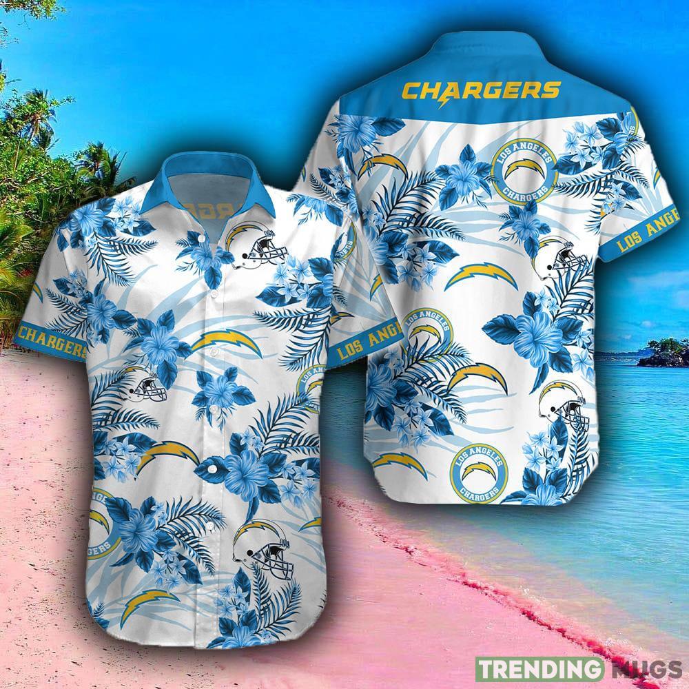Los Angeles Chargers NFL Design 3 Beach Hawaiian Shirt Men And Women For Fans Gift - Los Angeles Chargers NFL Floral Hawaii Shirt_1 Los Angeles Chargers NFL Design 3 Beach Hawaiian Shirt Men And Women For Fans Gift - Los Angeles Chargers NFL Floral Hawaii Shirt_1