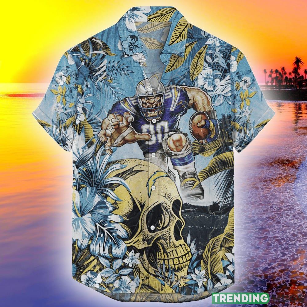 Los Angeles Chargers Tropical Skull NFL Design 4 Beach Hawaiian Shirt Men And Women For Fans Gift - Los Angeles Chargers Hawaiian Tropical Skull NFL 2023_1 Los Angeles Chargers Tropical Skull NFL Design 4 Beach Hawaiian Shirt Men And Women For Fans Gift - Los Angeles Chargers Hawaiian Tropical Skull NFL 2023_1
