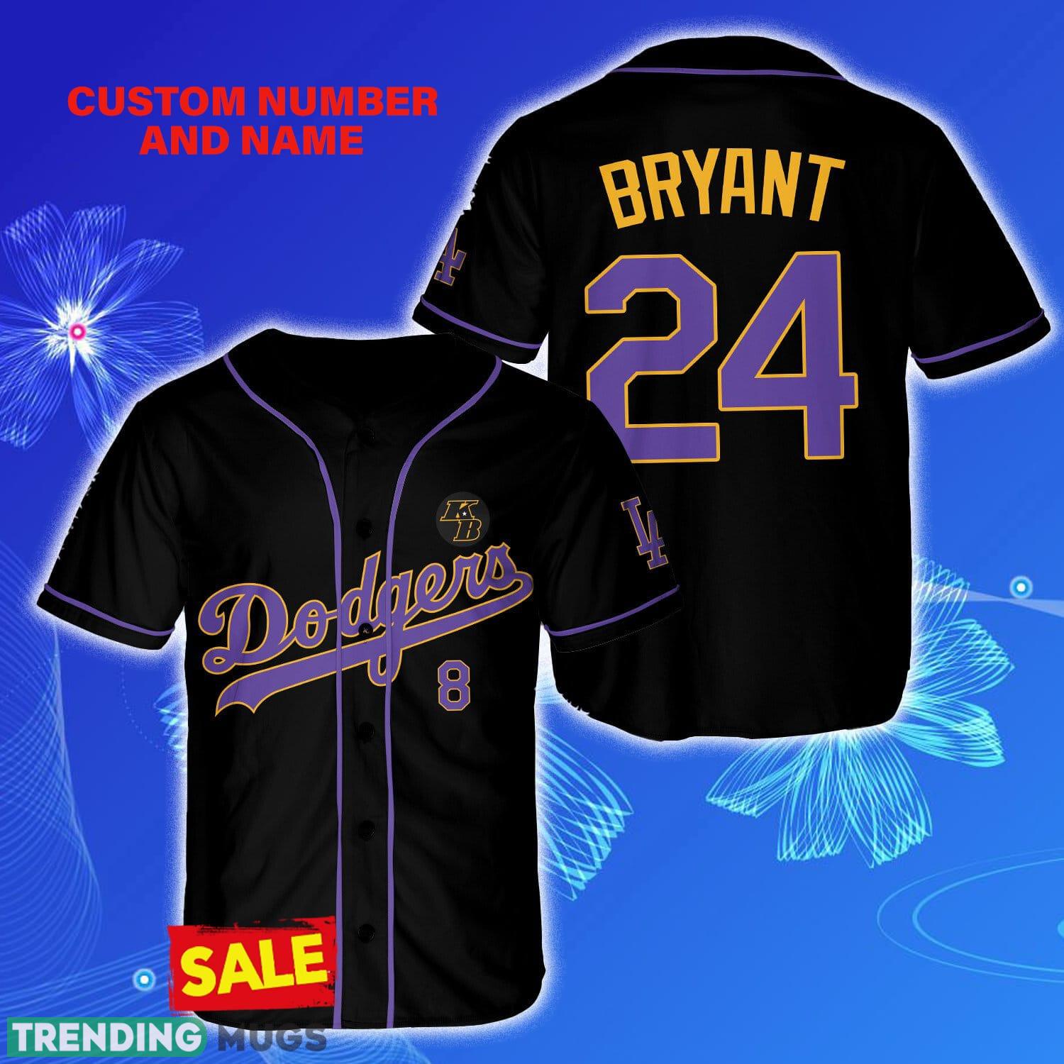 Los Angeles Dodgers LA Dodgers Kobe Bryant 24 Black Custom Number And Name Jersey Baseball Shirt - Los Angeles Dodgers LA Dodgers Kobe Bryant 24 Black Custom Number And Name Jersey Baseball Shirt