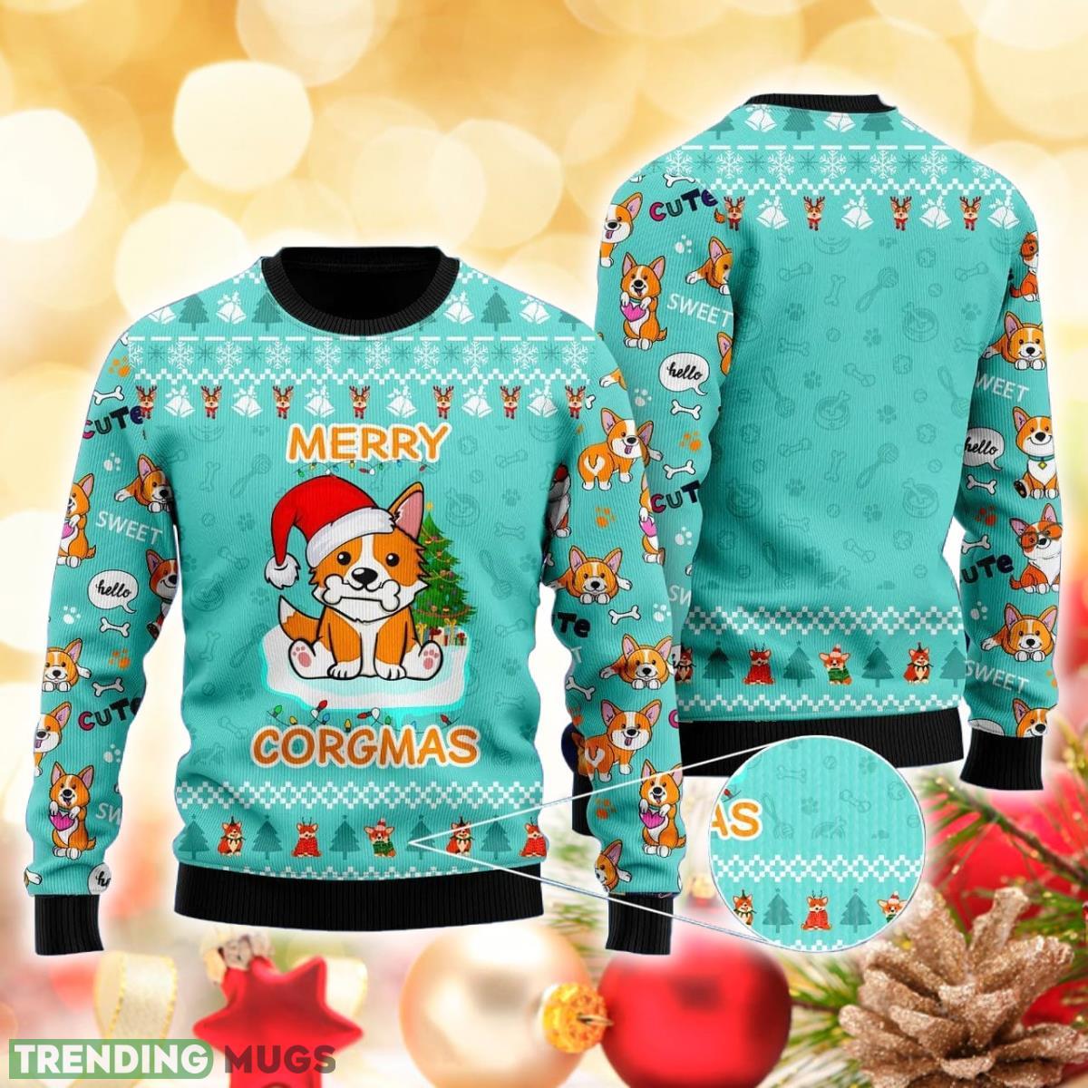 Lovely Dog Merry Corgmas 3D Sweater Ugly Christmas Sweater For Men Women Product Photo 1