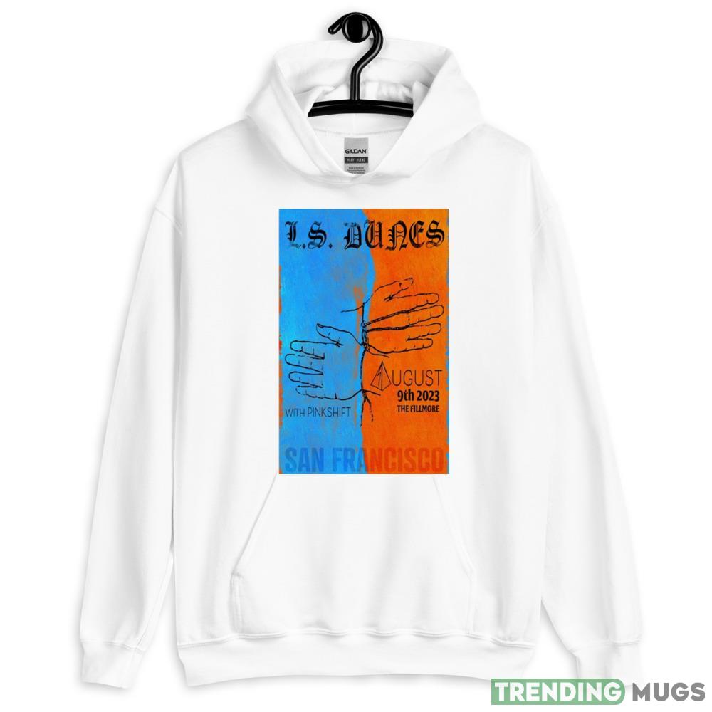 Ls dunes with pinkshift san francisco the fillmore august 2023 art poster design t shirt - 18500 Unisex Heavy Blend Hooded Sweatshirt-1 Ls dunes with pinkshift san francisco the fillmore august 2023 art poster design t shirt - 18500 Unisex Heavy Blend Hooded Sweatshirt-1