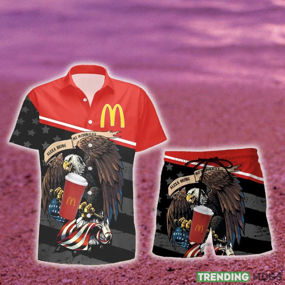 McDonald's Eagle American Flag Gift Hawaiian Set Shirt And Short Summer Beach Hawaiian & Short McDonald's Eagle American Flag Gift Hawaiian Set Shirt And Short Summer Beach Hawaiian & Short