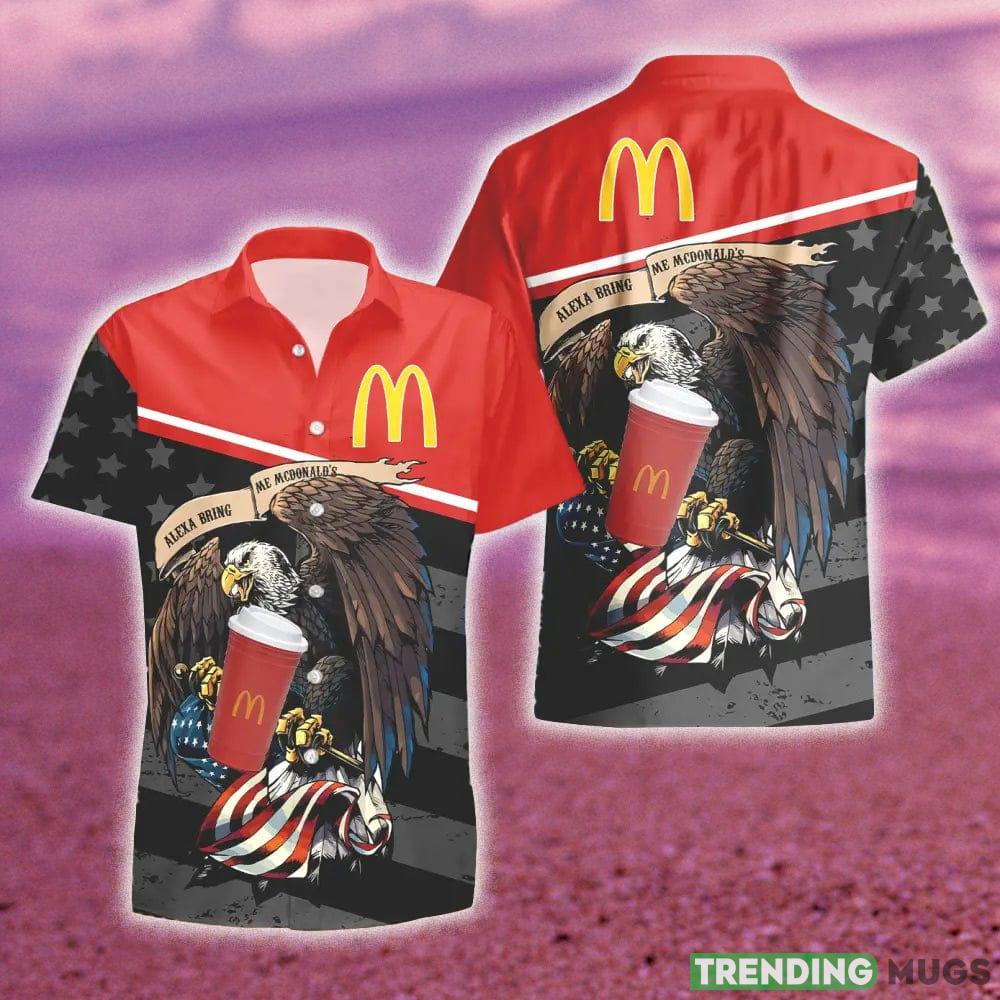 McDonald's Eagle American Flag Gift Hawaiian Set Shirt And Short Summer Beach Hawaiian & Short McDonald's Eagle American Flag Gift Hawaiian Set Shirt And Short Summer Beach - McDonald's Eagle American Flag Hawaiian Shirt And Short_1