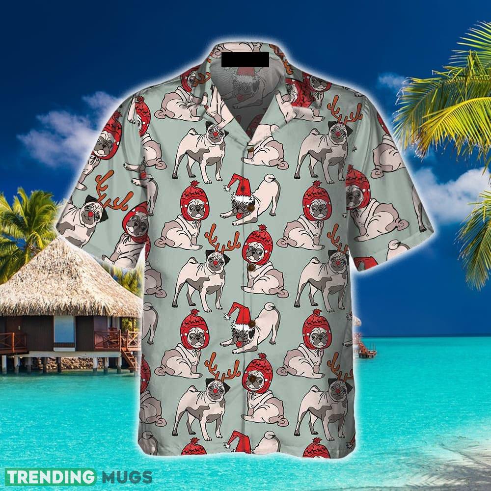 Merry Christmas Pug Dog Hawaiian Shirt Summer Beach Gift For Men And Women Hawaiian Shirt Merry Christmas Pug Dog Hawaiian Shirt Summer Beach Gift For Men And Women Hawaiian Shirt
