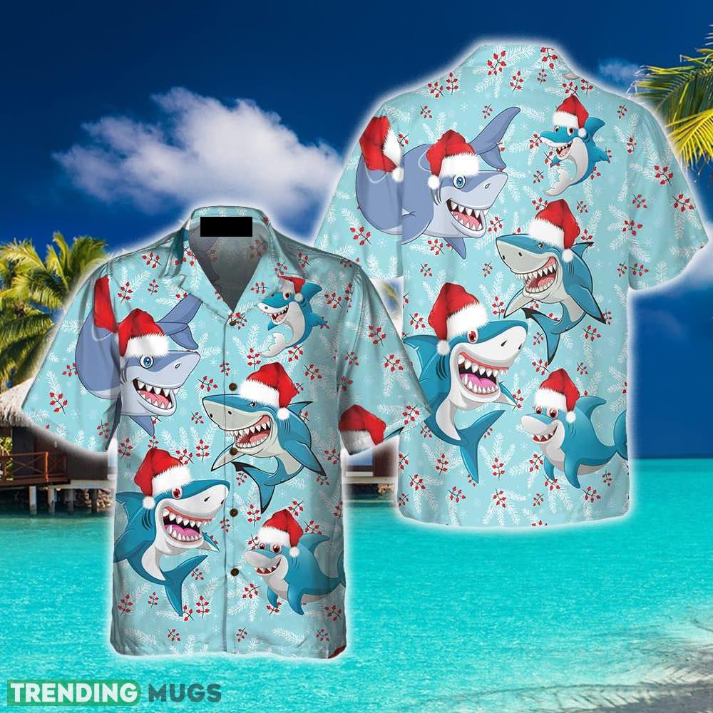 Merry Christmas Shark Santa Hat Christmas Hawaiian Shirt Aloha Summer For Men And Women Gift - Merry Christmas Shark Santa Hat Christmas Hawaiian Shirt, Funny Shark Hawaiian Shirt For Christmas Day_1 Merry Christmas Shark Santa Hat Christmas Hawaiian Shirt Aloha Summer For Men And Women Gift - Merry Christmas Shark Santa Hat Christmas Hawaiian Shirt, Funny Shark Hawaiian Shirt For Christmas Day_1