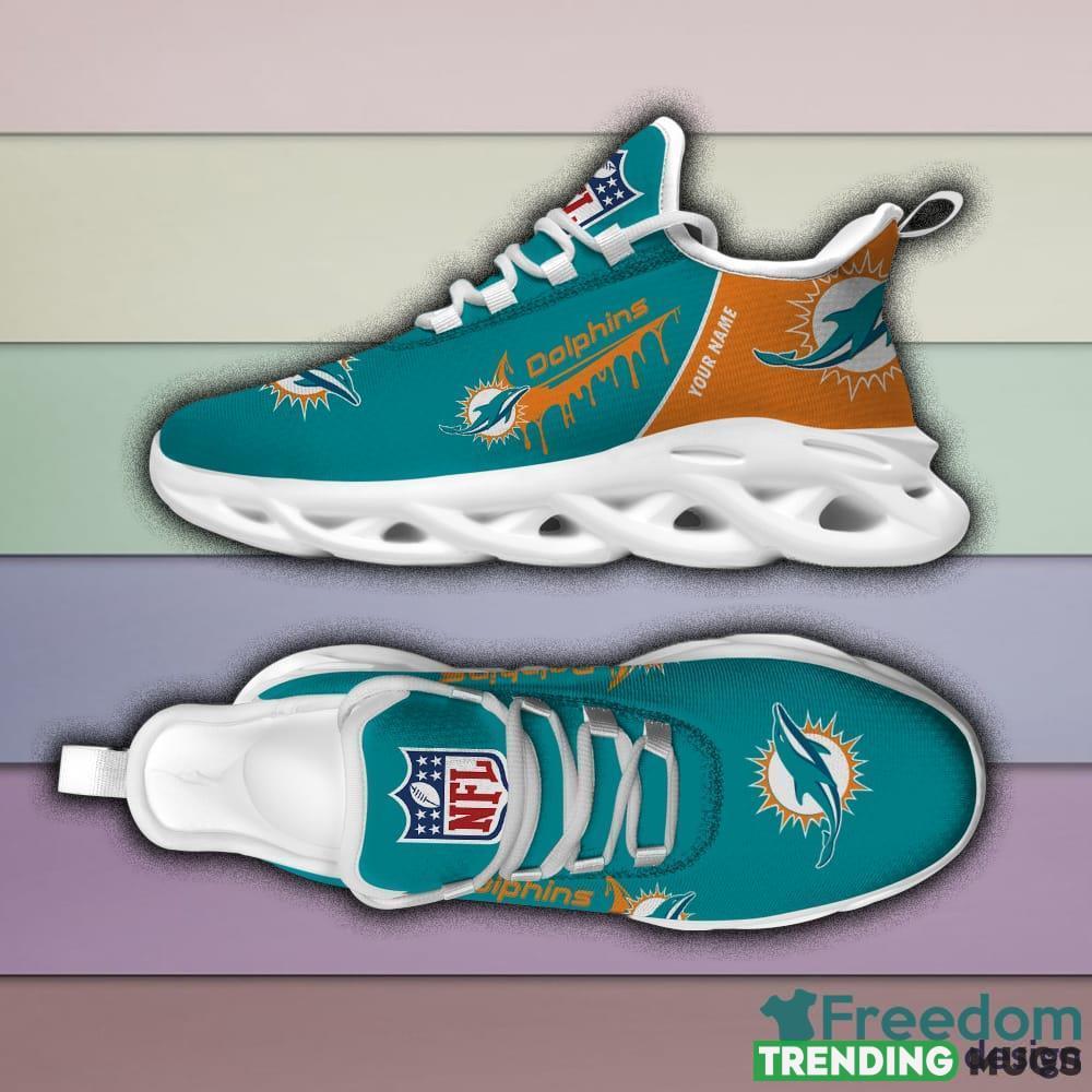 Miami Dolphins Drip Logo NFL Max Soul Shoes Custom Name For Men And Women Running Sneakers Max Soul Miami Dolphins Drip Logo NFL Max Soul Shoes Custom Name For Men And Women Running Sneakers Max Soul