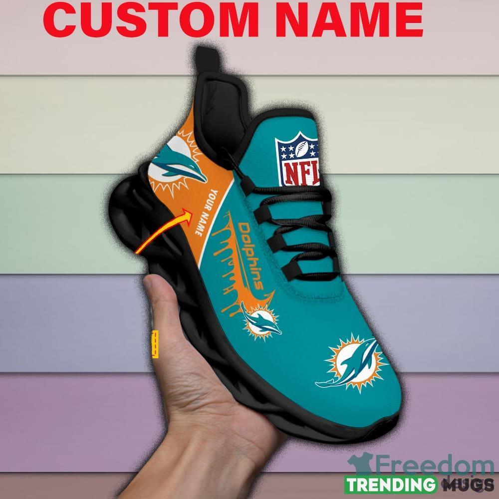 Miami Dolphins Drip Logo NFL Max Soul Shoes Custom Name For Men And Women Running Sneakers Max Soul Miami Dolphins Drip Logo NFL Max Soul Shoes Custom Name For Men And Women Running Sneakers Max Soul