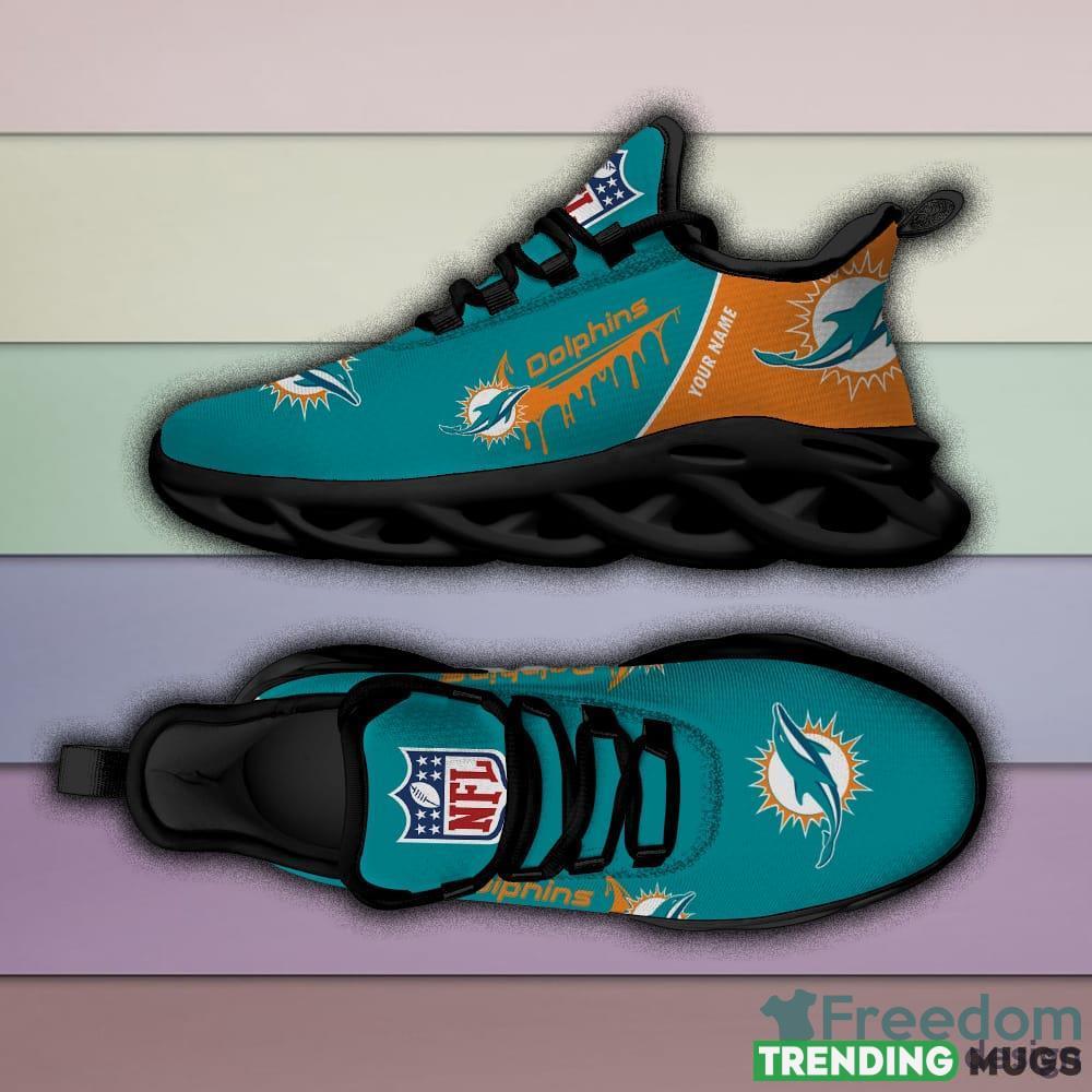 Miami Dolphins Drip Logo NFL Max Soul Shoes Custom Name For Men And Women Running Sneakers Max Soul Miami Dolphins Drip Logo NFL Max Soul Shoes Custom Name For Men And Women Running Sneakers Max Soul