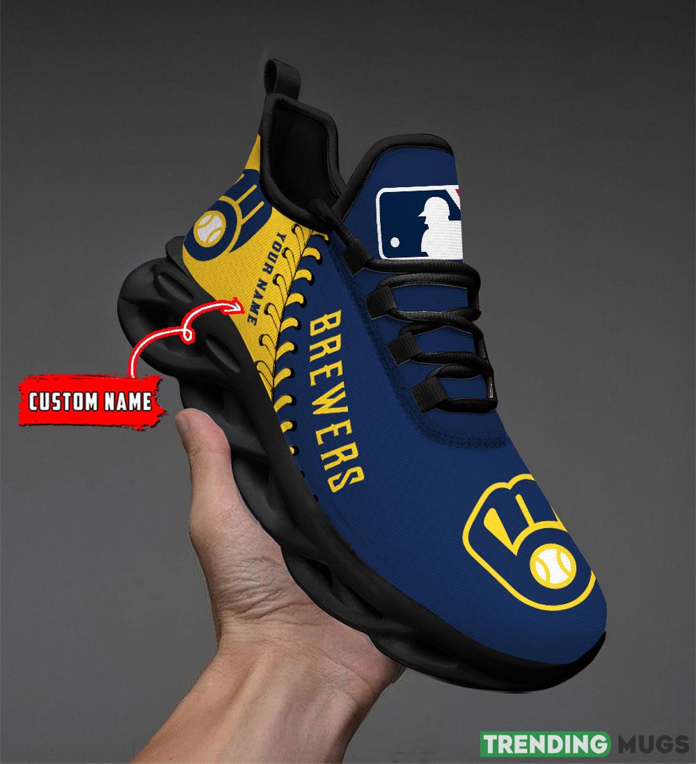 Milwaukee Brewers MLB MAX SOUL SHOES Custom Name For Men And Women Running Sneakers Max Soul Milwaukee Brewers MLB MAX SOUL SHOES Custom Name For Men And Women Running Sneakers Max Soul